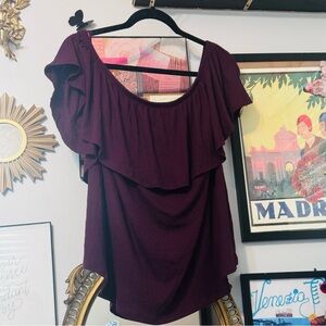 Torrid Deep Purple Ruffle Blouse